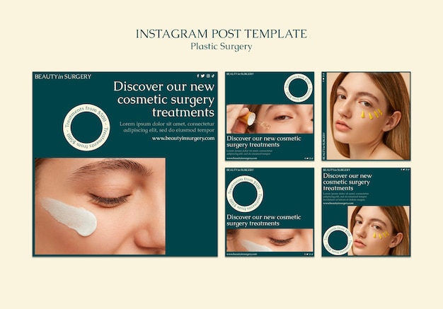 Kostenlose PSD vorlage für instagram-posts der plastischen chirurgie