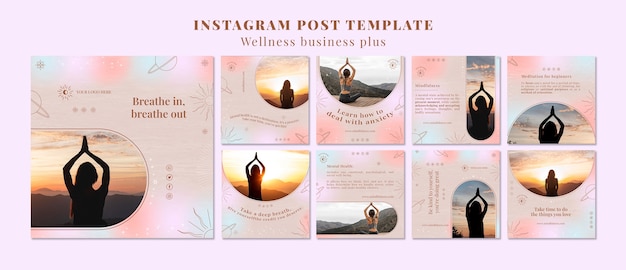 Vorlage für instagram-posts des wellness-konzepts