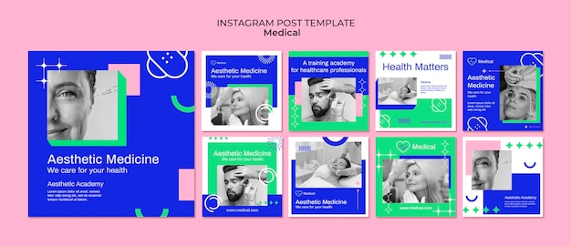 Kostenlose PSD vorlage für instagram-posts für medizinische hilfe