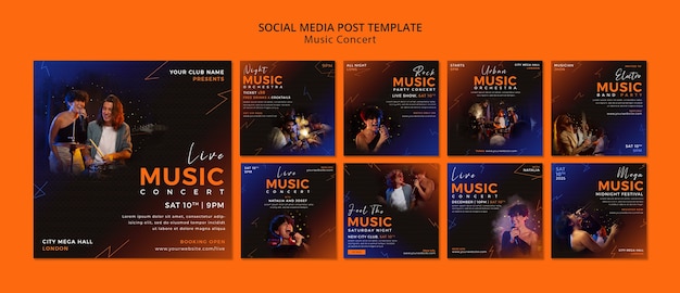 Vorlage für Instagram-Posts für Musikkonzerte