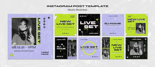 Kostenlose PSD vorlage für instagram-posts mit live-musikshows