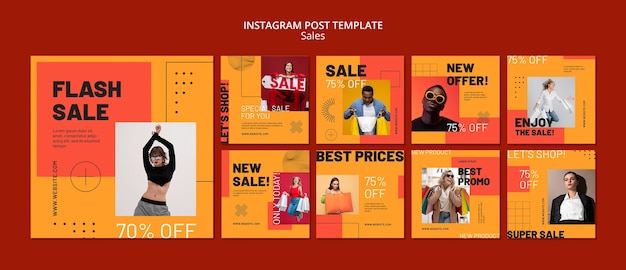 Kostenlose PSD vorlage für instagram-posts mit verkaufsrabatt