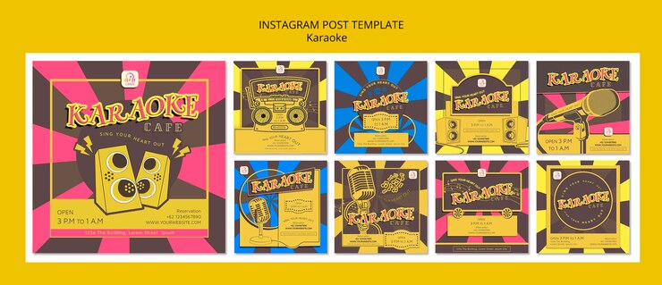 Kostenlose PSD vorlage für karaoke-party-instagram-posts