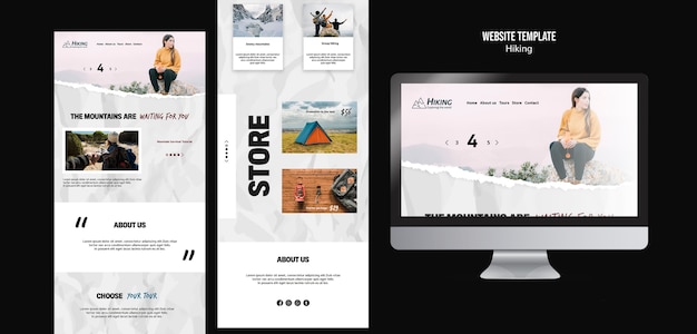Vorlage für Landing Pages des Wandergeschäfts