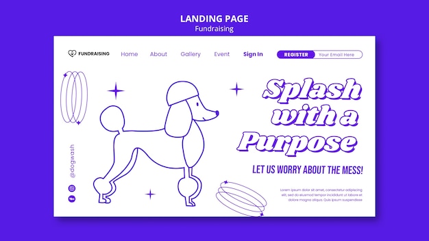Kostenlose PSD vorlage für landingpages für fundraising-veranstaltungen