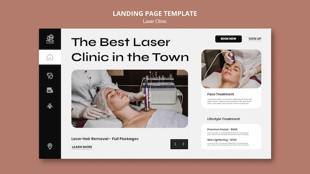 Kostenlose PSD vorlage für laserklinik im flachen design