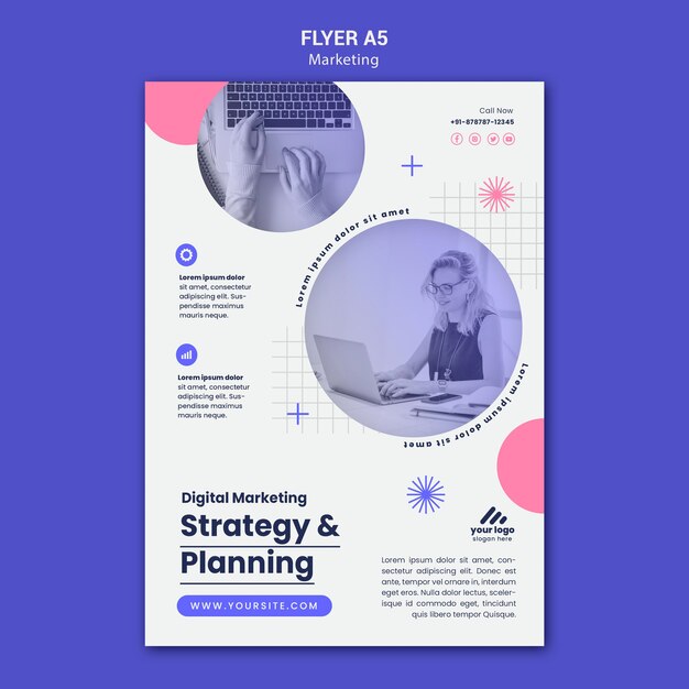 Vorlage für Marketingstrategie-Flyer