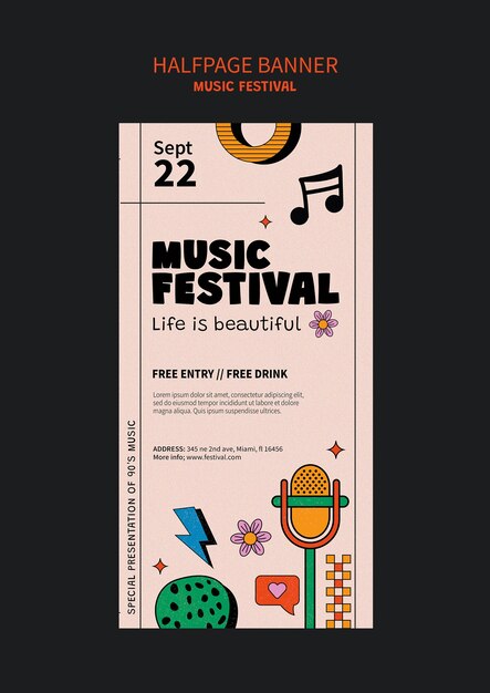 Vorlage für Musikfestivalfeiern