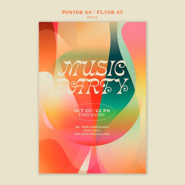 Vorlage für musikparty-poster mit farbverlauf