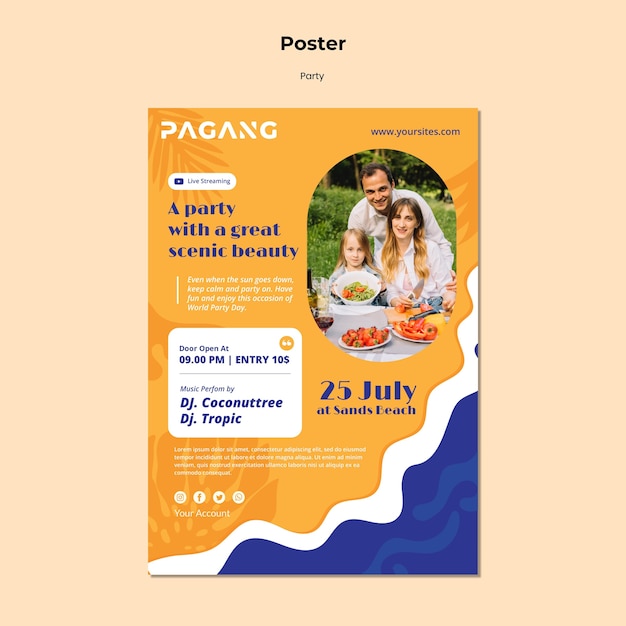 Vorlage für Party-Live-Streaming-Poster