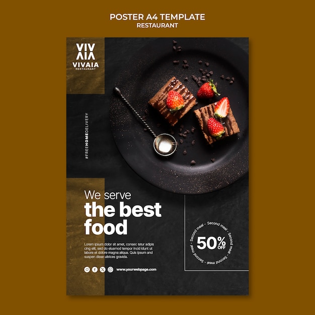 Vorlage für Poster von Restaurants mit leckerem Essen