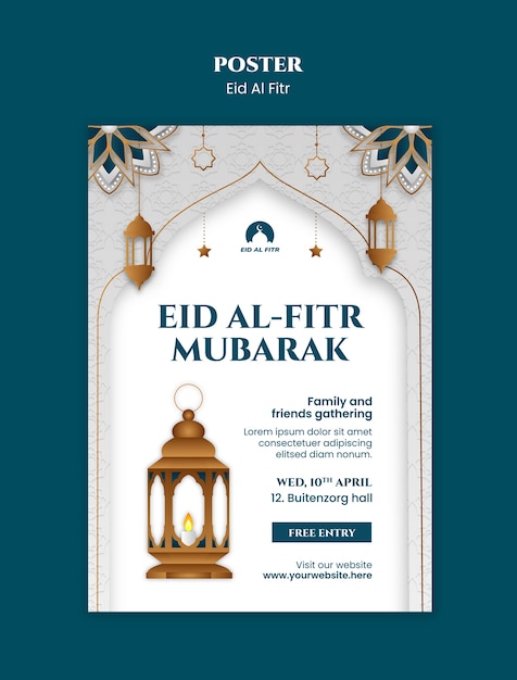 Vorlage für Poster zur Feier des Eid al-Fitr