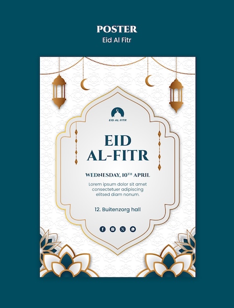 Vorlage für Poster zur Feier des Eid al-Fitr