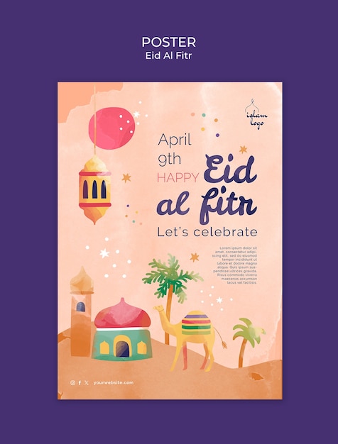 Vorlage für poster zur feier des eid al-fitr