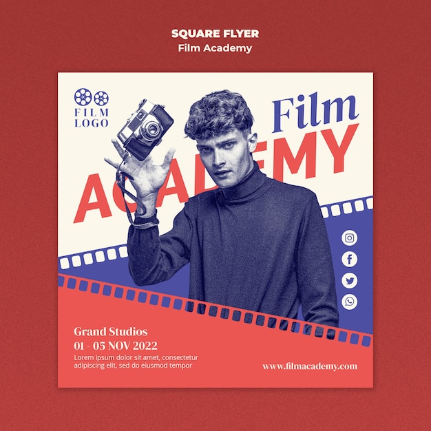 Vorlage für quadratische flyer der filmakademie