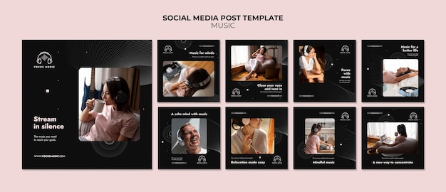 Vorlage für social-media-beiträge für fokusmusik