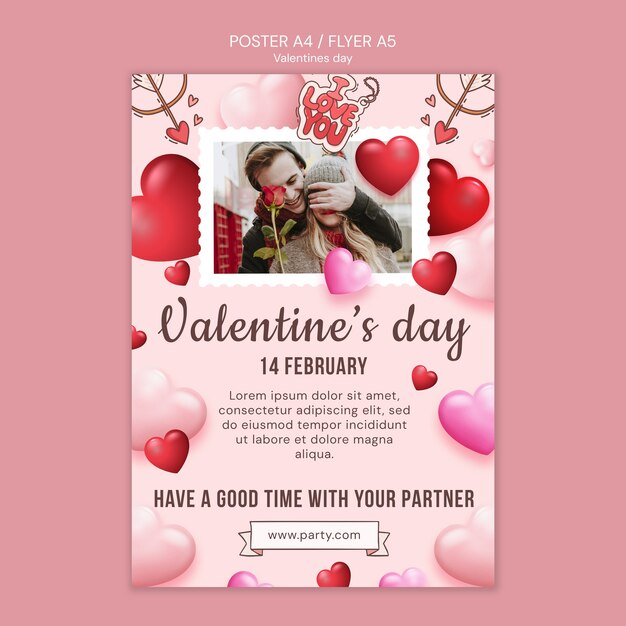Vorlage für Valentinstag