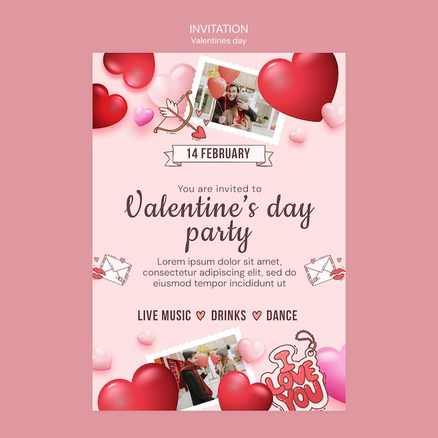 Vorlage für Valentinstag