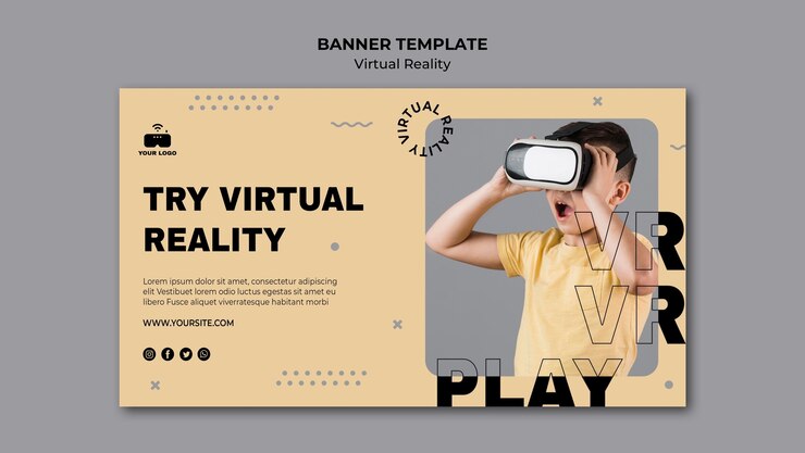 Kostenlose PSD vorlage für virtual-reality-banner