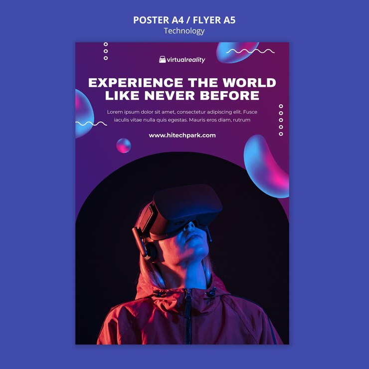 Kostenlose PSD vorlage für virtual-reality-plakate