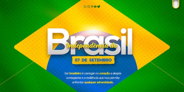 Kostenlose PSD vorlagenbeitrag social media 7. september unabhängigkeit von brasilien independencia do brasilien