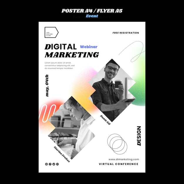 Kostenlose PSD vorlagendesign für digitales marketing