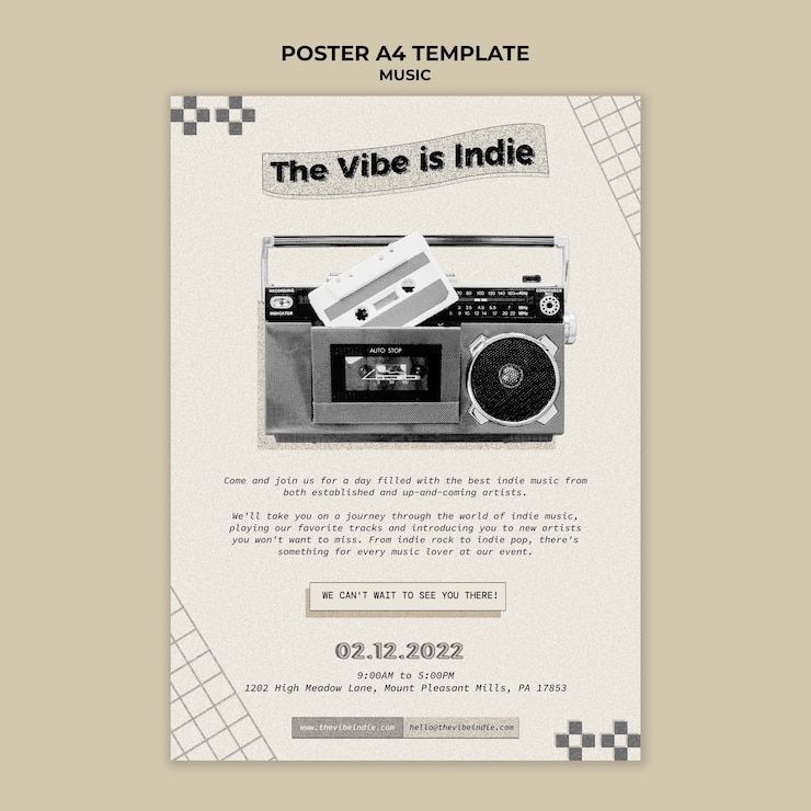 Kostenlose PSD vorlagendesign für indie-musik