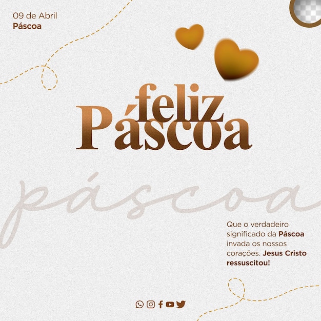 Kostenlose PSD vorlagendesign osterangebote auf portugiesisch für angebotskampagne in brasilien feliz pascoa in brasilien
