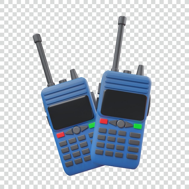 Kostenlose PSD walkie-talkie-radio-transceiver isoliertes symbol 3d-render-illustration