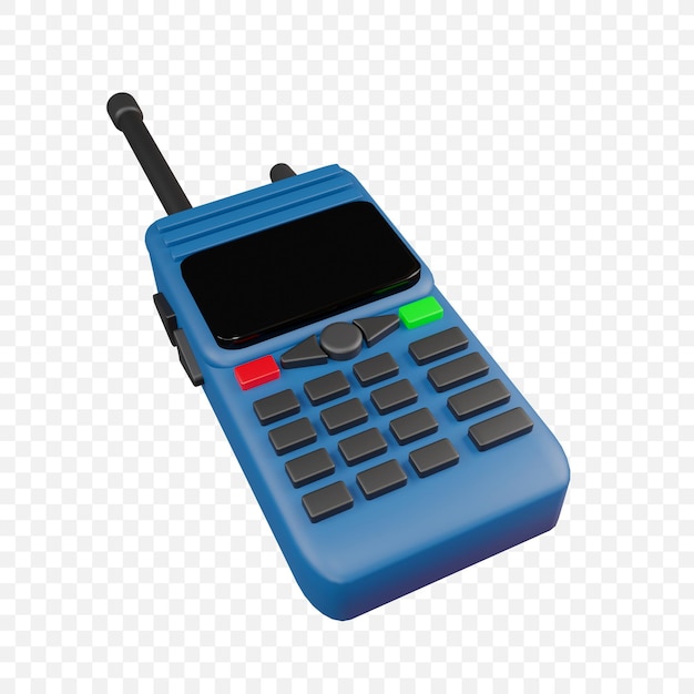 Kostenlose PSD walkie-talkie-radio-transceiver isoliertes symbol 3d-render-illustration