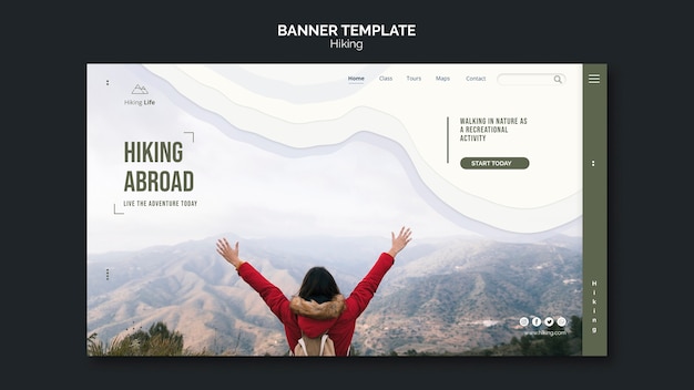 Kostenlose PSD wander-landingpage-vorlage