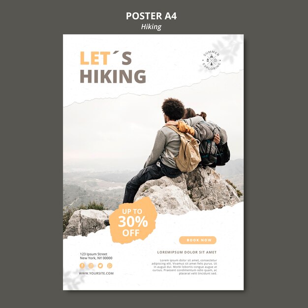 Wanderkonzept Poster Vorlage