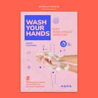 Kostenlose PSD waschen sie ihre hände poster vorlage