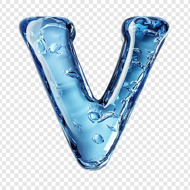 Kostenlose PSD wasserbuchstabe v a erfrischende gestaltung