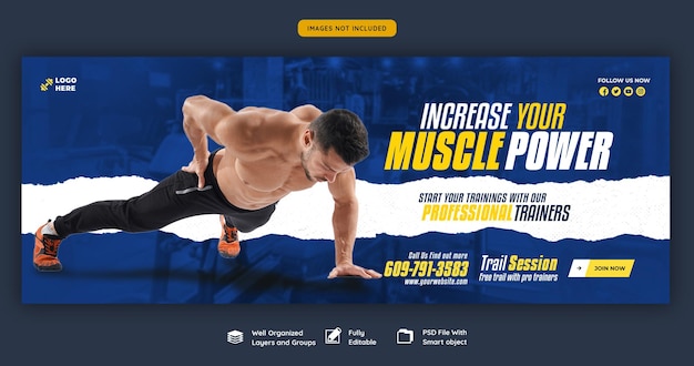 Kostenlose PSD web-banner-vorlage für fitnessstudio und fitness