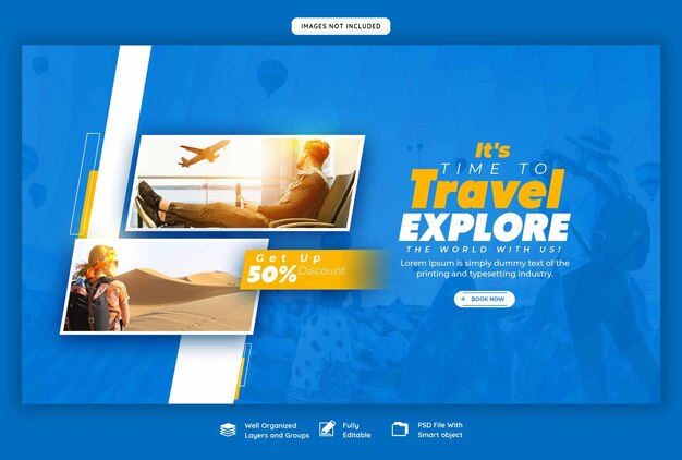Web-Banner-Vorlage für Reisen und Tourismus