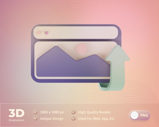 Kostenlose PSD webdesign-icon-upload bild 3d-darstellung