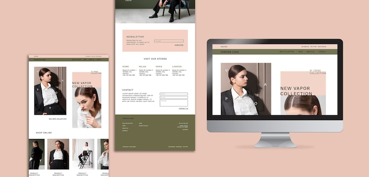 Kostenlose PSD webseite für minimalistisches online-modegeschäft