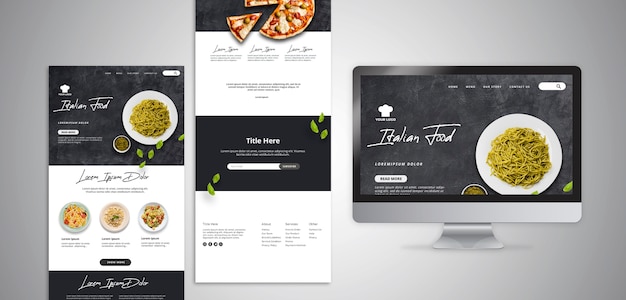 Webvorlage mit landingpage für traditionelles italienisches restaurant