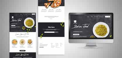 Kostenlose PSD webvorlage mit landingpage für traditionelles italienisches restaurant