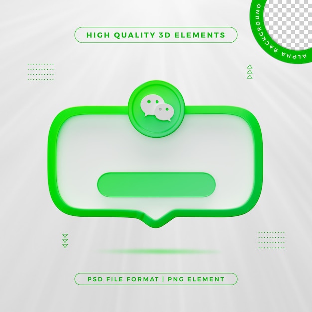 Kostenlose PSD wechat folgen sie uns banner element icon isolated 3d render