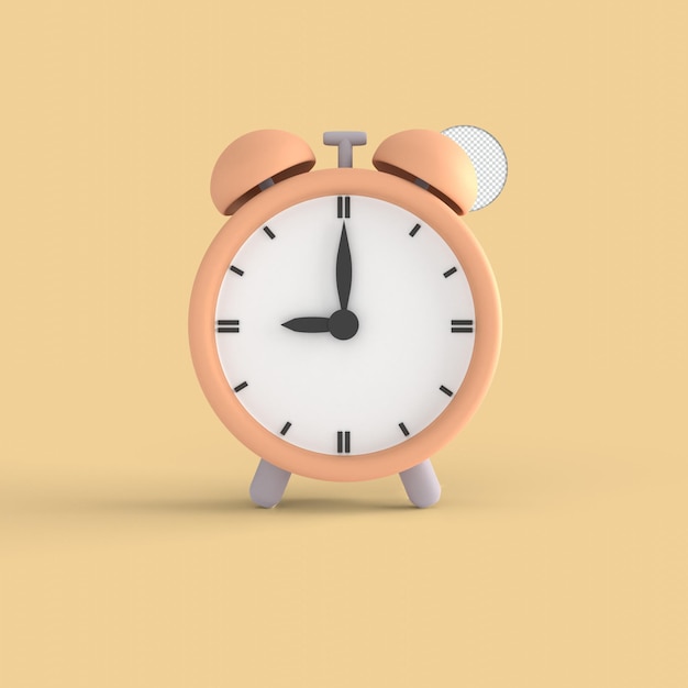 Wecker-Symbol isoliert 3D-Render-Illustration