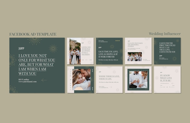 Kostenlose PSD wedding influencer-vorlage-design