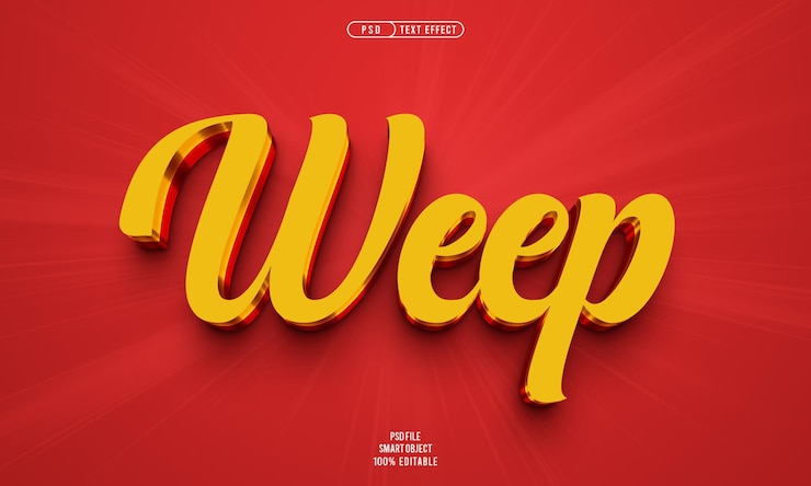 Kostenlose PSD weep 3d bearbeitbarer texteffekt