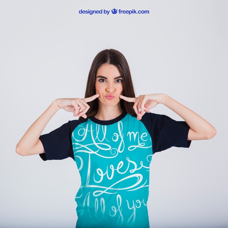 Kostenlose PSD weibliche t-shirt druck-konzept