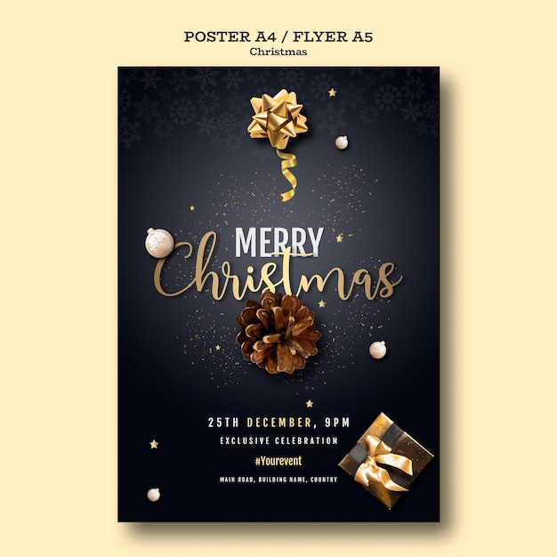 Kostenlose PSD weihnachtsfeier plakat vorlage