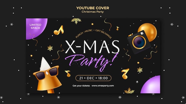 Kostenlose PSD weihnachtsfeier youtube-cover