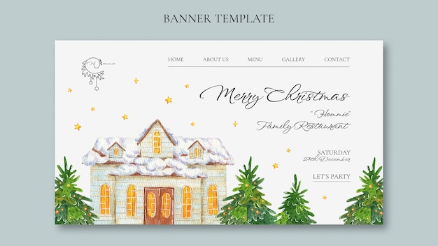 Kostenlose PSD weihnachtsschablone des flachen designs