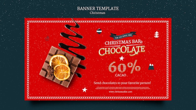 Weihnachtsschokoladenbanner-vorlage