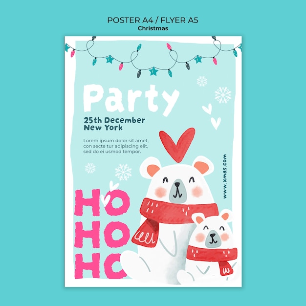 Kostenlose PSD weihnachtsvorlagendesign